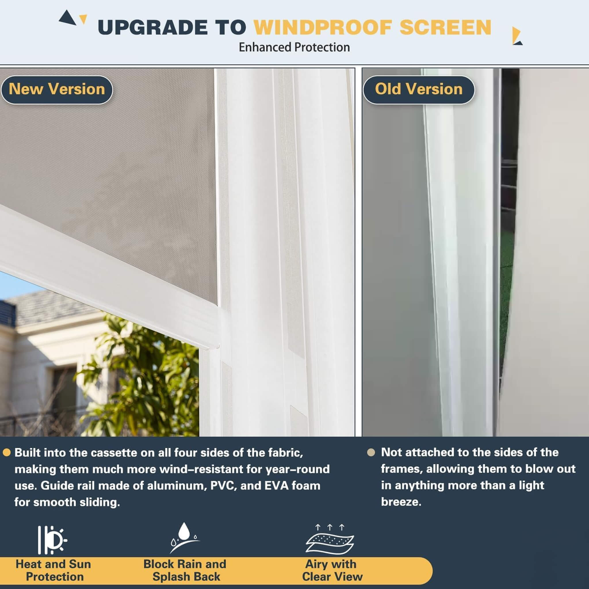Alora White Louvered Aluminum Pergola With Adjustable Roof And Pull-Down Screens