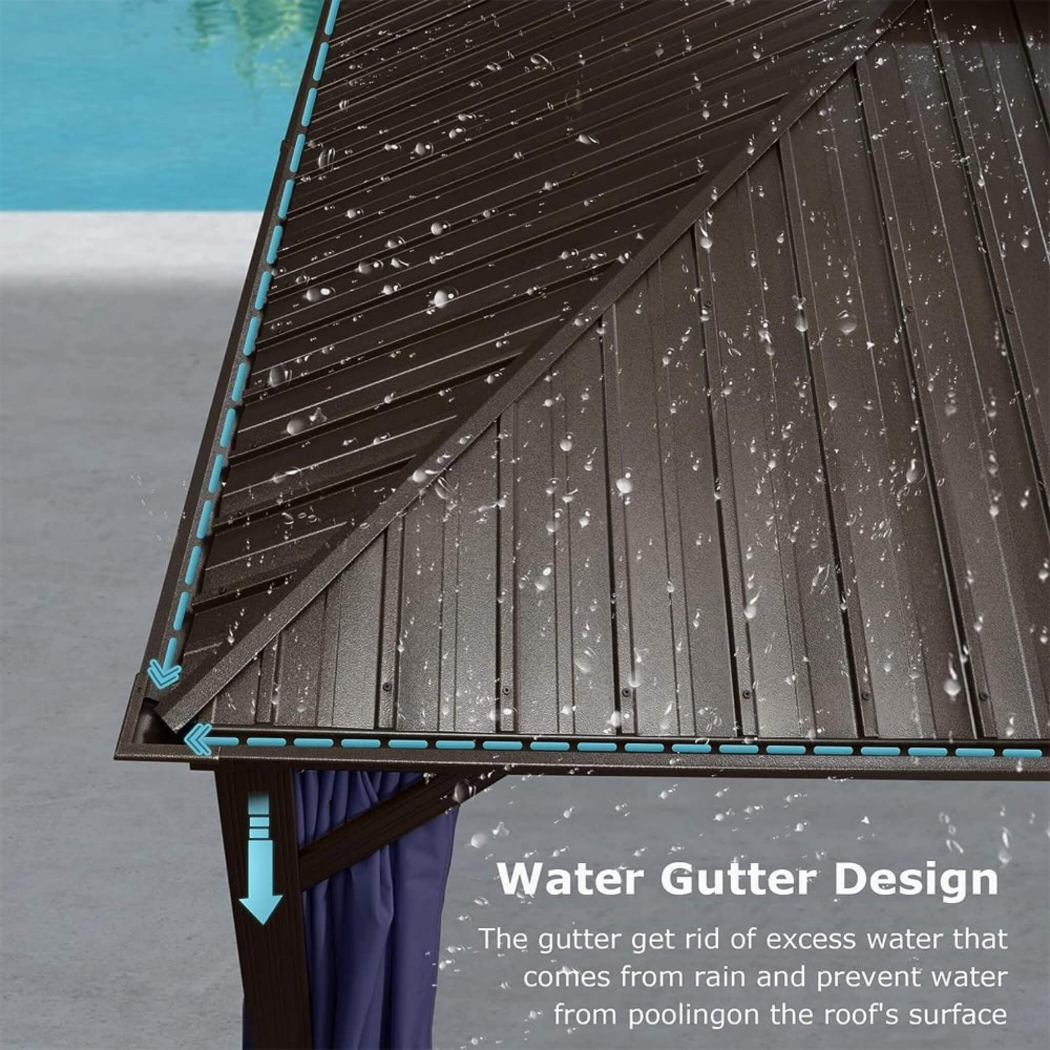 Alora Heavy-Duty Hardtop Gazebo with Netting and Curtains | 12x20 ft
