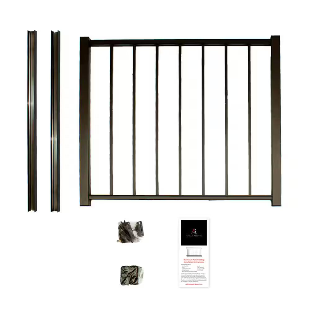 40 In. X 36 In. Bronze Powder Coated Aluminum Preassembled Deck Gate Kit