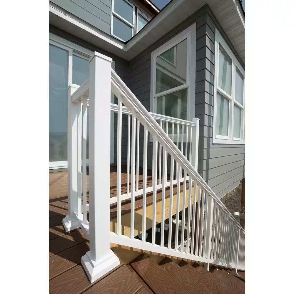 36 In. X 91.31 In. White Powder Coated Aluminum Preassembled Deck Railing