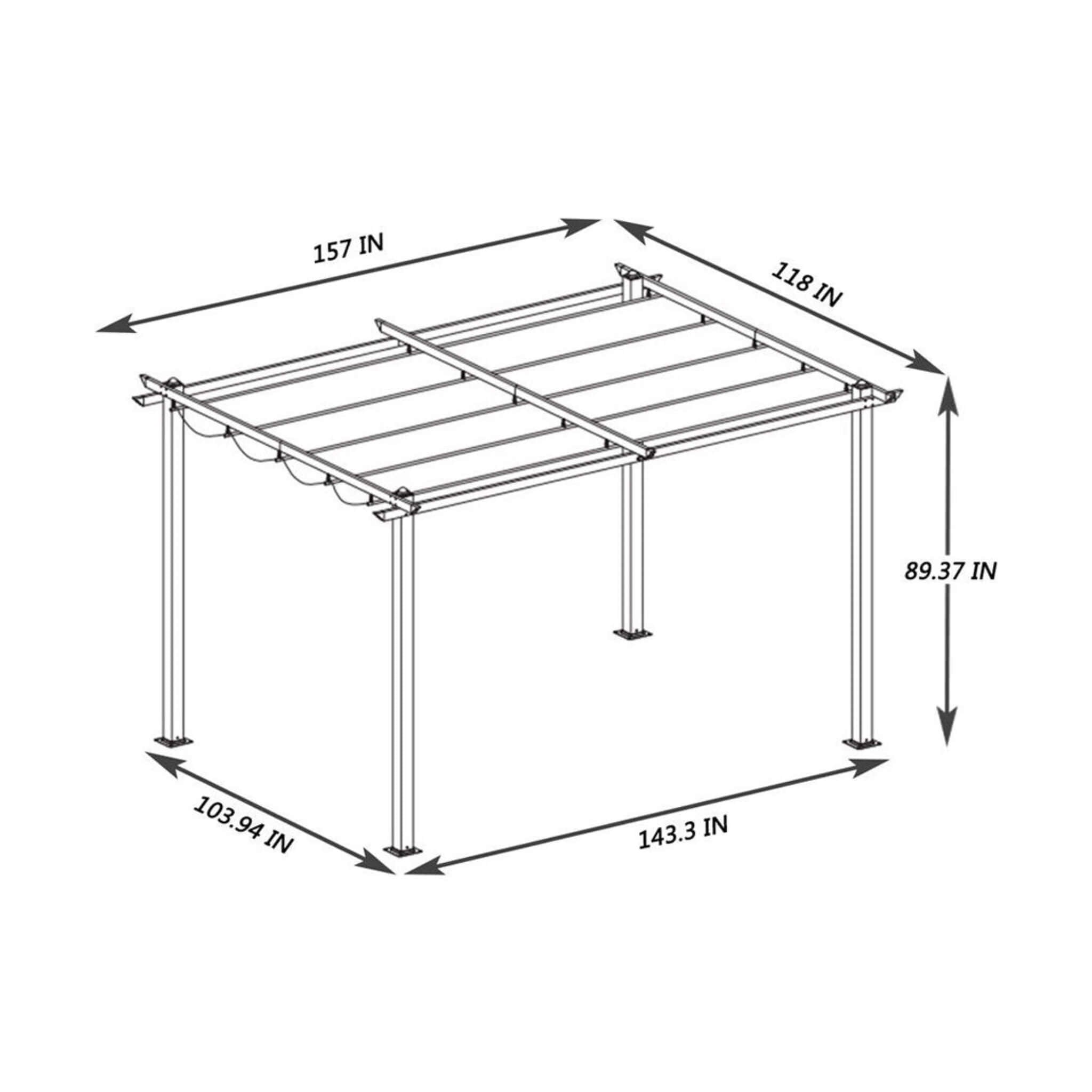 [10X13FT] Alora Premium Outdoor Patio Retractable Pergola With Canopy